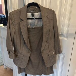 Women's Tan Blazer and Skirt Set